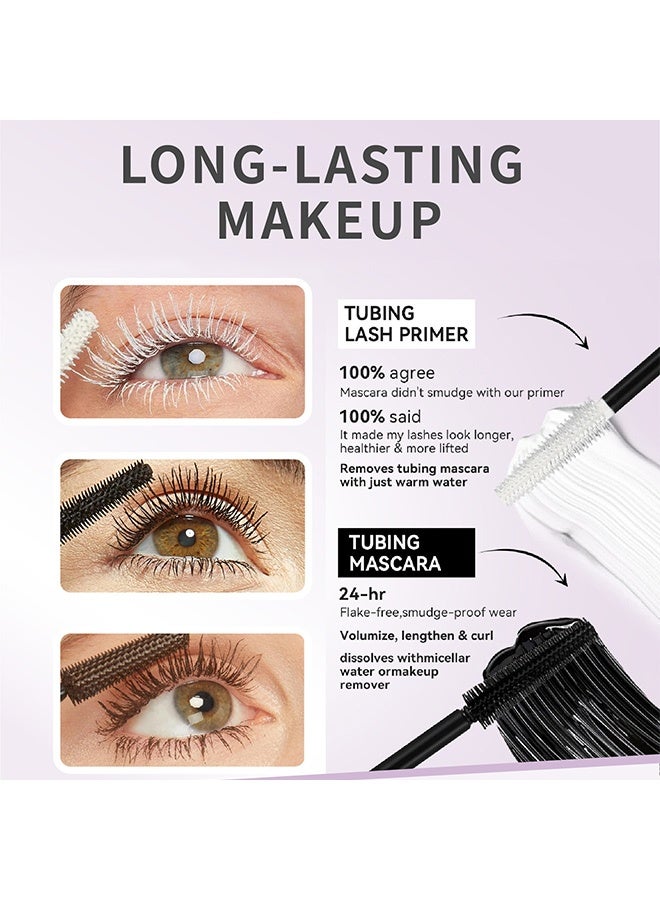 KAILINYA Curly and long-lasting mascara base cream - non-drying, long-lasting, and shape-stabilizing mascara, waterproof and lengthening 02# Black - Image 3